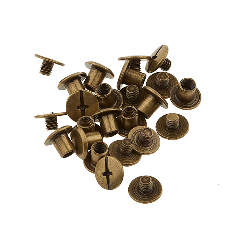 Sallie Tomato Small Chicago Screws 6mm - Set of 12 Antique