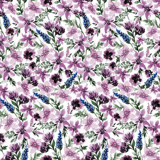 Cuddle® Prints - Springflower Wisteria Digitally Printed Minky Yardage