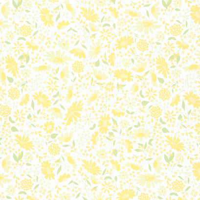 Buttercup and Slate - Buttercup Blooms Cloud Yardage