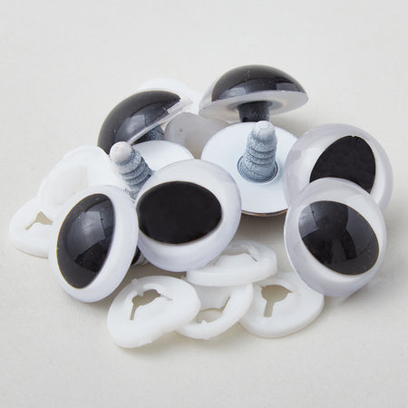 Plastic Safety Eyes - 12mm Black - 4 Pairs