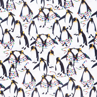 Cuddle® Digital Prints - Festive Penguin Snow 60" Minky Yardage