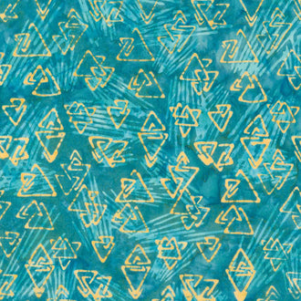 Chromatic Batiks - Triangles Teal Aruba Yardage