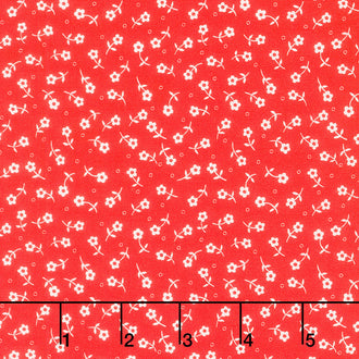 1930's Basics - Flowers Red Yardage