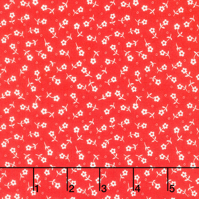 1930's Basics - Flowers Red Yardage