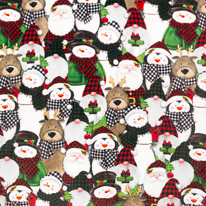 Cuddle® Prints - Snowmies Scarlet Digitally Printed Minky Yardage