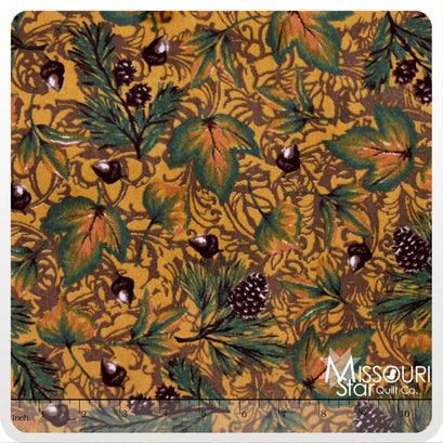 Cuddle® Prints Pine Ridge - Maple Leaf Brown 60" MInky Yardage