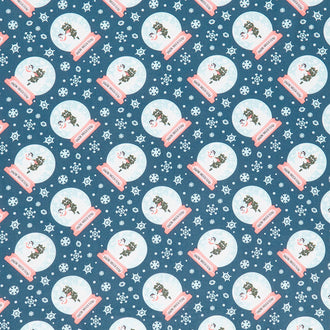 Character Winter Holiday Collection III - Frosty Snow Globe Navy Yardage