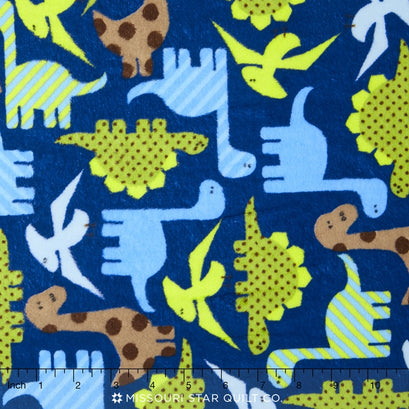 Cuddle® Prints - Dino Zoo Midnight 60" Minky Yardage