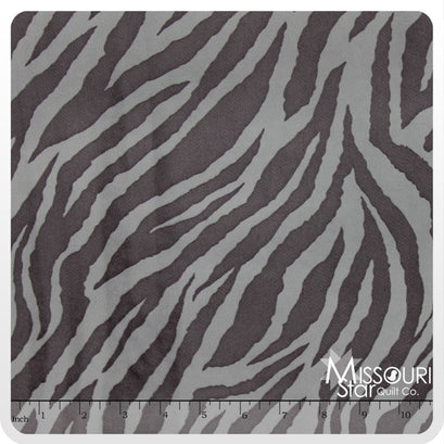 Cuddle® Prints - Silver/Charcoal Zebra 60" Minky Yardage