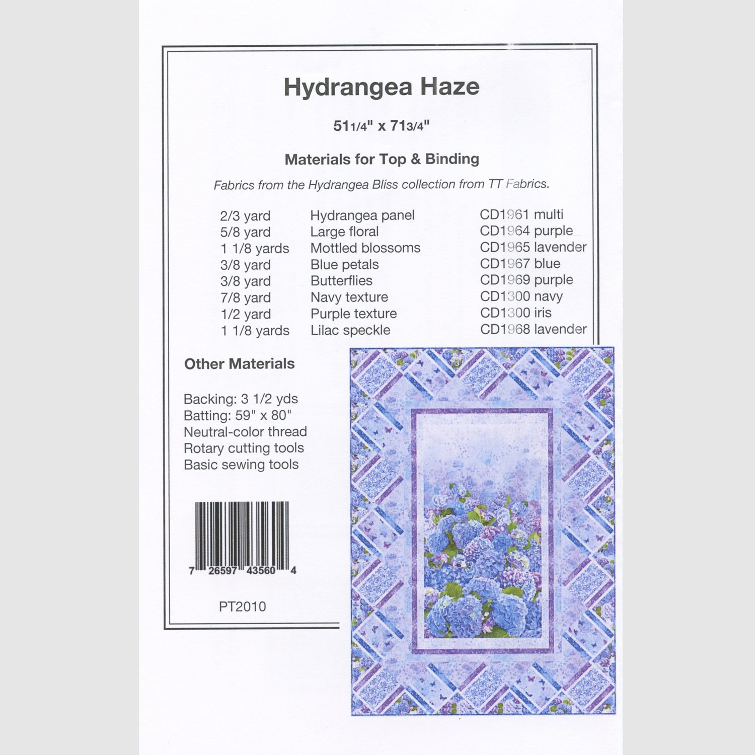 Hydrangea Haze Quilt Pattern