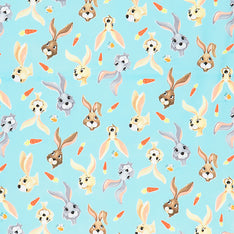 Harold the Hare - Hares and Carrots Aqua Yardage Primary Image