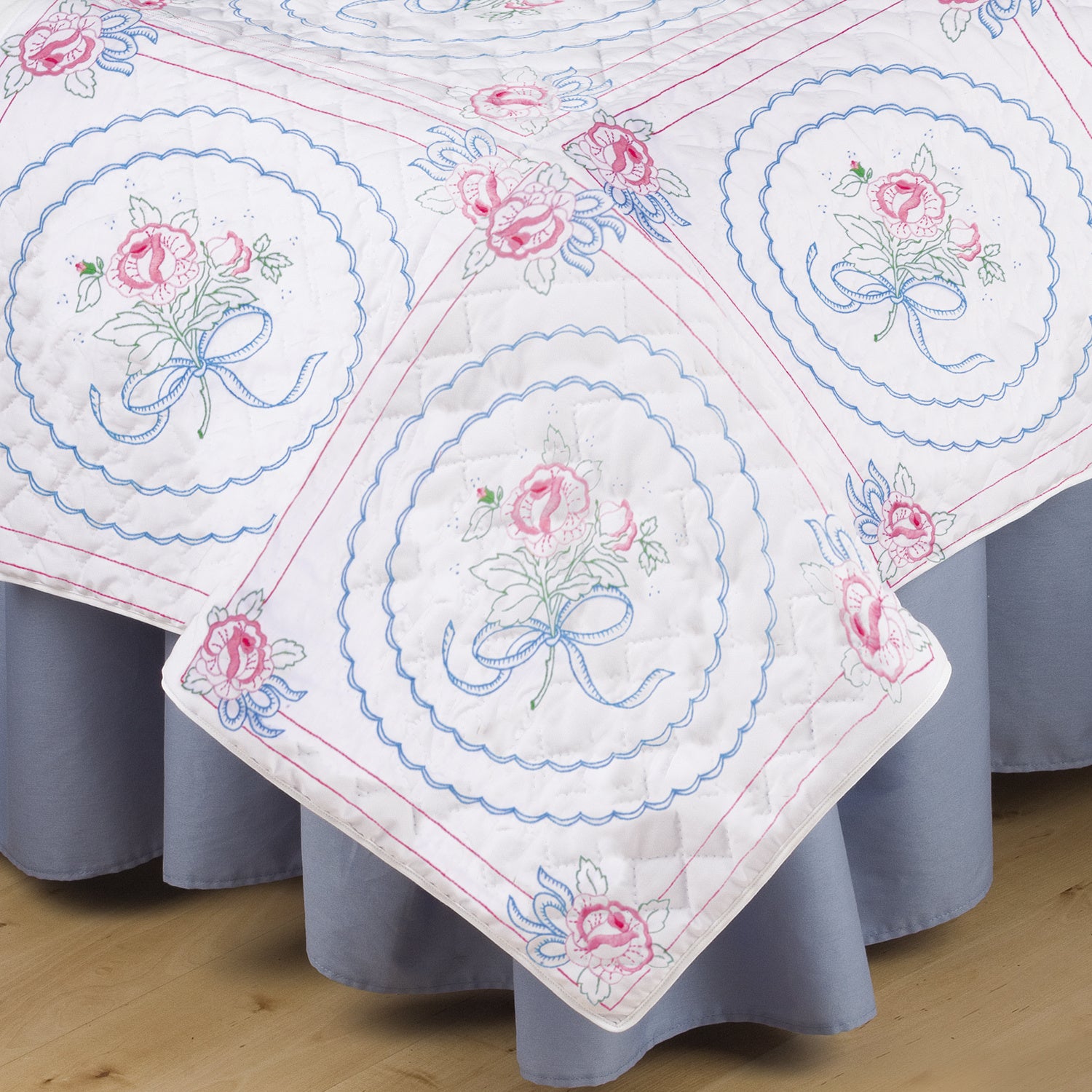 Rose Quilt -twelve selling embroidered quilt blocks