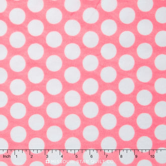 Cuddle® Classic Mod Dot - Paris Pink/Snow 60" Minky Yardage