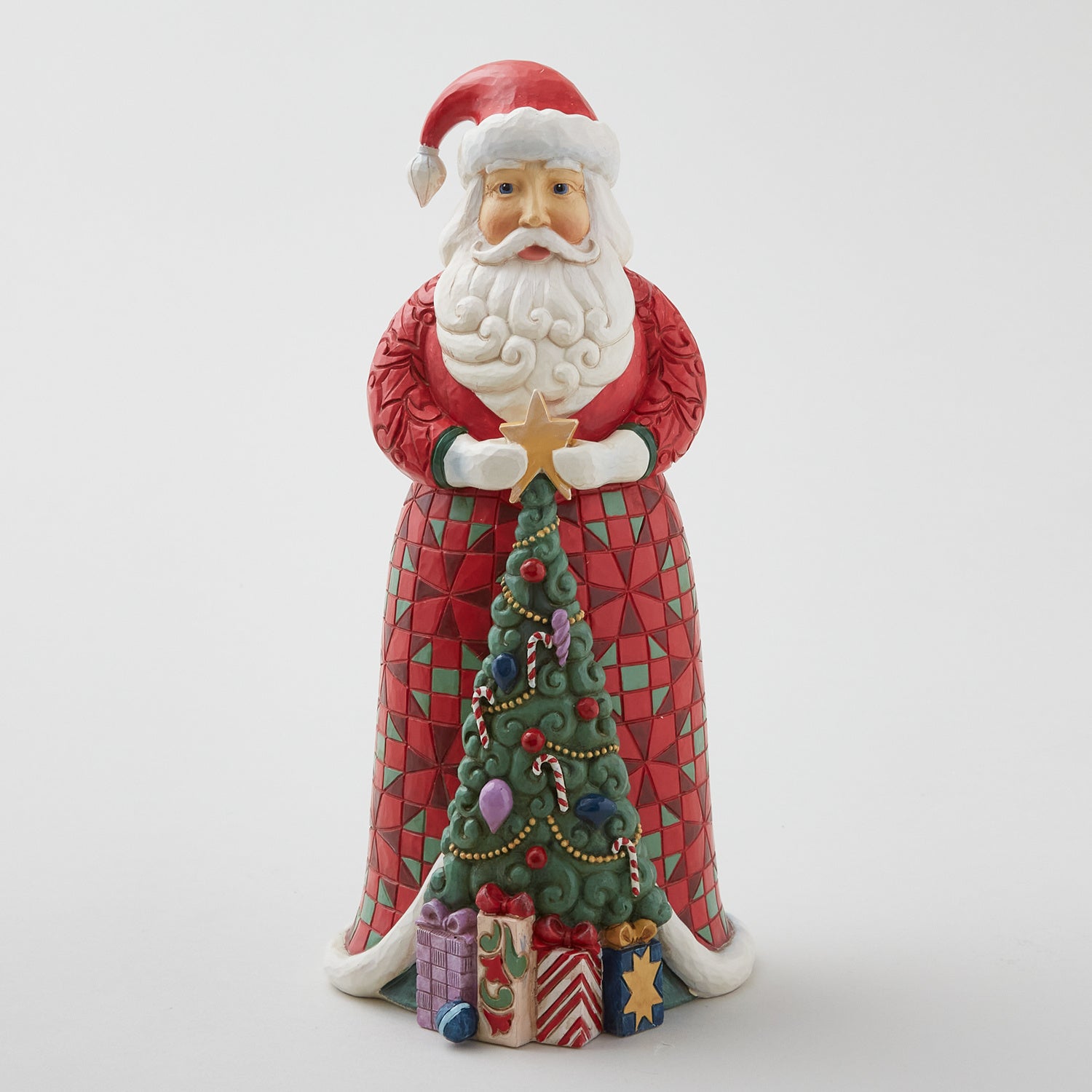 Jim Shore Heartwood Creek Santa with Christmas Tree Coat Figurine