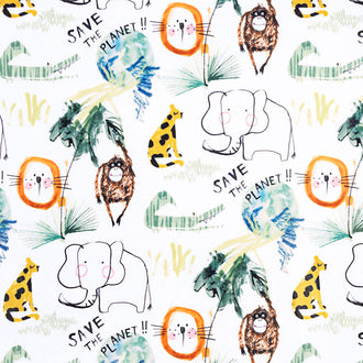 Cuddle® Prints - Save the Planet Snow Digitally Printed Minky Yardage