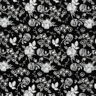 Fleur Noire - Main Black Yardage