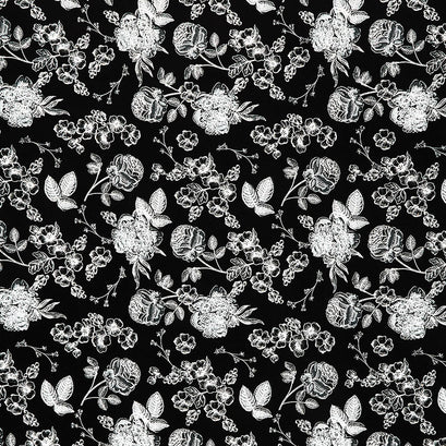 Fleur Noire - Main Black Yardage