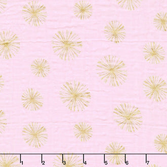 Embrace - Double Gauze Make A Wish Blush Gold Metallic Yardage