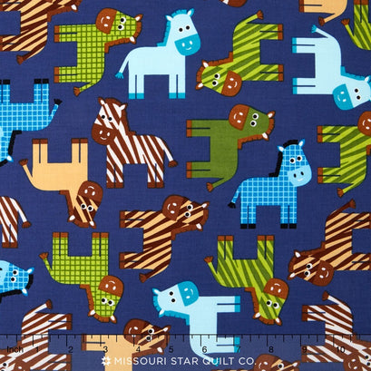 Urban Zoologie - Nature Horses Navy Yardage