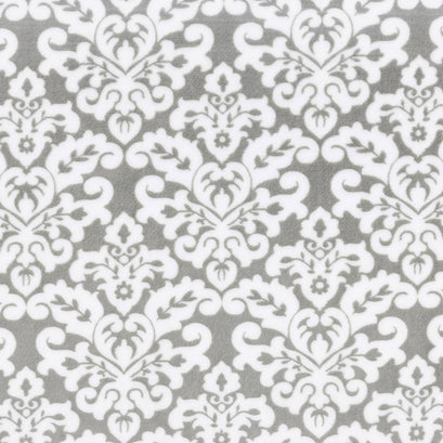 Cuddle® Classic Damask - Charcoal/White 60" Minky Yardage