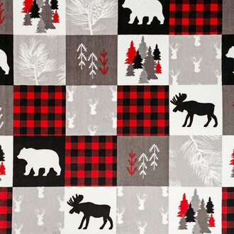 Cuddle® Prints - Cabin Quilt Scarlet Minky Yardage