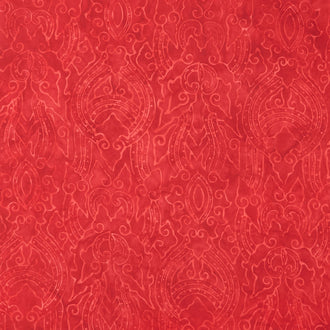 Tonga Batiks - Brightside Damask Patterns Red Yardage