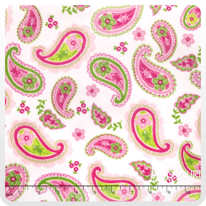 Cuddle® Classic Pretty Paisley - Hot Pink/Jade 60" Minky Yardage