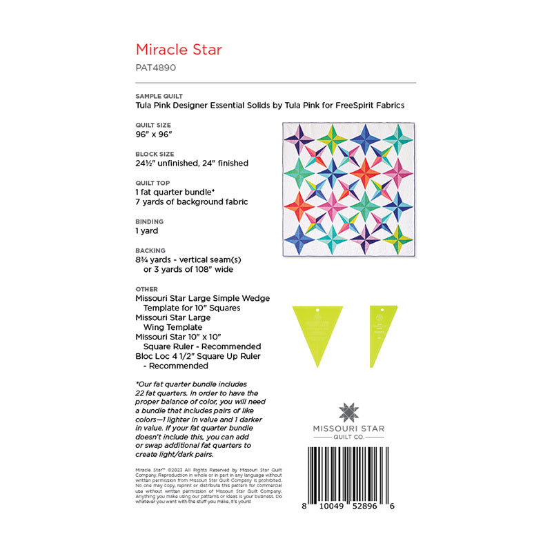 Miracle Star Quilt Pattern By Missouri Star