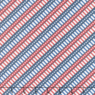 Hearts' Anthem - Diagonal Stripe Navy Yardage