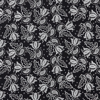 All My Heart - Valentine Tulips Black Yardage