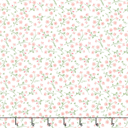 Juliette - Small Floral Coral Yardage