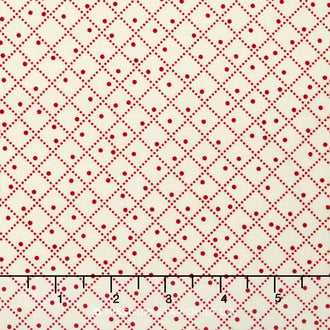 Vine - Diamond Dot Red Yardage