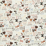 Dogs - I Love My Dog Cream Yardage Primary Image