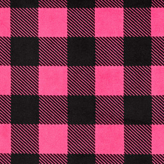 Cuddle® Prints - Buffalo Check Fuchsia Black Minky Yardage