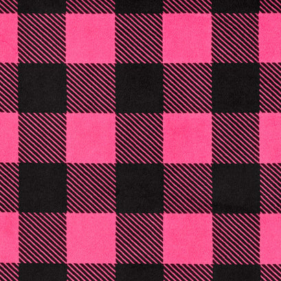 Cuddle® Prints - Buffalo Check Fuchsia Black Minky Yardage