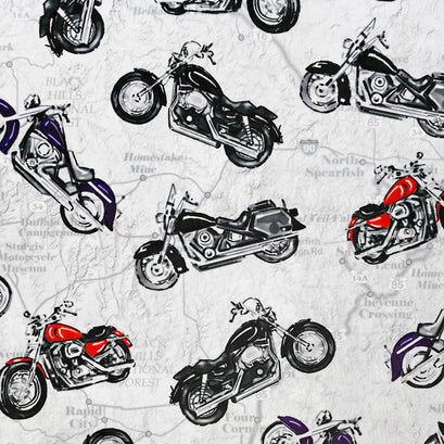 Cuddle® Prints - Easy Rider Chrome Digitally Printed Minky Yardage