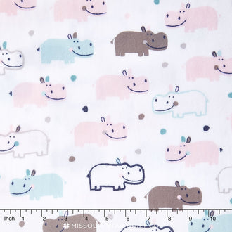 Cuddle® Prints - Happy Hippo Blush/Saltwater 60" Minky Yardage