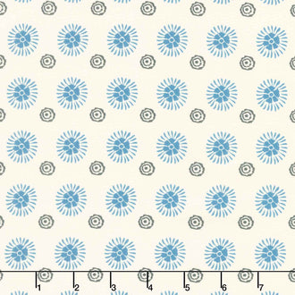 Cadence - Dots Cream Cornflower Yardage