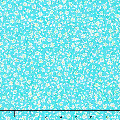 1930's Basics - Flowers Teal Yardage