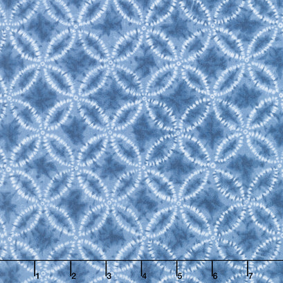 Shibori Blues - Geometric Blue Yardage