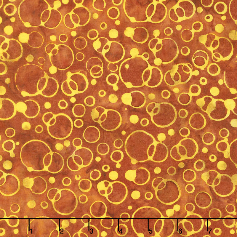 Ocean Odyssey Batiks - Circles & Bubbles Copper Yardage Primary Image