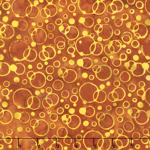 Ocean Odyssey Batiks - Circles & Bubbles Copper Yardage Primary Image