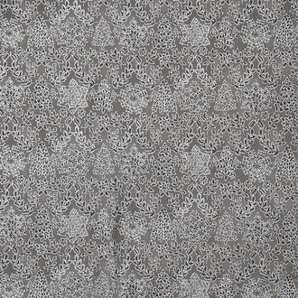 Holiday Flourish - Snow Flower Taupe Colorstory Damask Suede Metallic Yardage