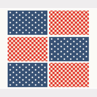 Monthly Placemat Panels - July Patriotic Stars Red Blue Placemat Panel