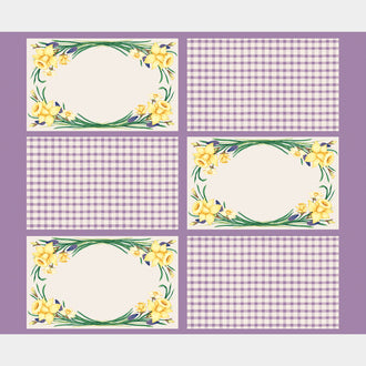 Monthly Placemat Panels - April Daffodil Purple Placemat Panel