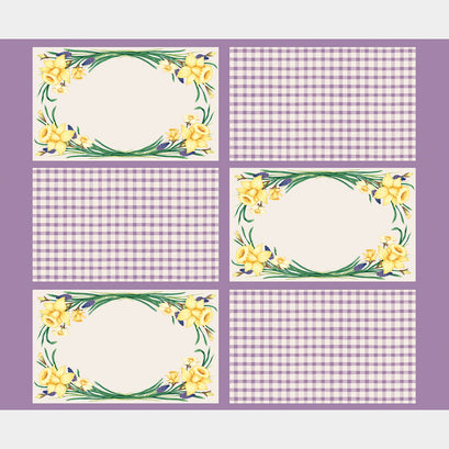 Monthly Placemat Panels - April Daffodil Purple Placemat Panel