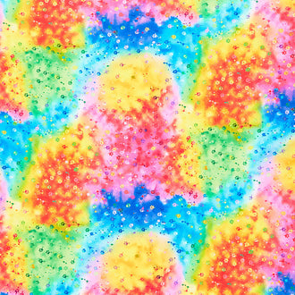 Cats - Bright Rainbow Paws Rainbow Yardage