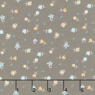 Spring's in Town - Flower Toss Pewter Yardage