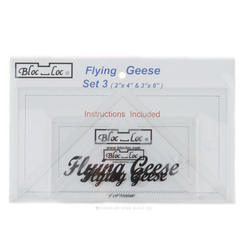 Flying Geese Ruler 4 x 8 (4 1/2 x 8 1/2 trimmed) - Bloc Loc Rulers
