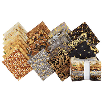 Gustav Klimt Neutral Colorstory Metallic Fat Quarter Bundle